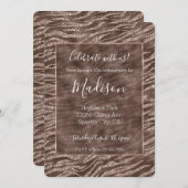 チョコレートブラウンゼブラグリッター 招待状 (正面/裏面)