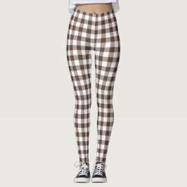 チョコレートブラウンチェックギンガム レギンス