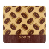 チョコレートブラウンドーナツのパターン カッティングボード (正面)