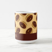 チョコレートブラウンドーナツのパターン コーヒーマグカップ (中央)
