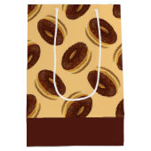 チョコレートブラウンドーナツのパターン ミディアムペーパーバッグ (裏面)