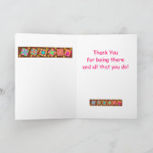 チョコレートブラウンパッチワークキルトアートありがとう サンキューカード (内部)