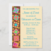 チョコレートブラウンパッチワークキルトブロックアート 招待状 (裏面)