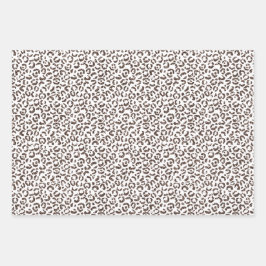 チョコレートブラウンヒョウグリッター ラッピングペーパーシート