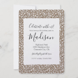 チョコレートブラウンヒョウ印刷誕生日 招待状