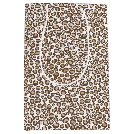 チョコレートブラウンヒョウ柄 ミディアムペーパーバッグ (正面)