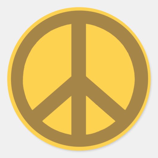 チョコレートブラウンピースシンボル製品 ラウンドシール (正面)