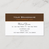 チョコレートブラウンホワイトシンプルプロフェッショナル 名刺 (裏面)