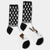 チョコレートブラウンボストンテリア名と手 ソックス (右)