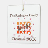 チョコレートブラウンボホメリー&ブライトクリスマス セラミックオーナメント (左)