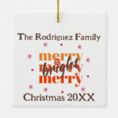 チョコレートブラウンボホメリー&ブライトクリスマス セラミックオーナメント (裏面)