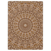 チョコレートブラウンマンダラ万華鏡のように千変万化するパターンメダリオ クリップボード (裏面)