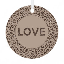 チョコレートブラウンモカクリームレオパードグリッターラブ