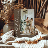 チョコレートブラウンモダンフォトクリスマス シーズンカード