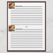 チョコレートブラウンレシピカードに4枚のデザートパネル (正面)