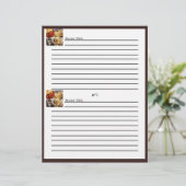 チョコレートブラウンレシピカードに4枚のデザートパネル (スタンド正面)