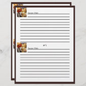 チョコレートブラウンレシピカードに4枚のデザートパネル (正面/裏面)