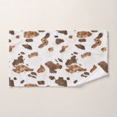 チョコレートブラウン牛プリント バスタオルセット (ハンドタオル)