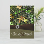 チョコレートブラウン狩り迷彩柄結婚式招待状 招待状 (スタンド正面)