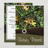 チョコレートブラウン狩り迷彩柄結婚式招待状 招待状 (正面/裏面)