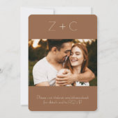 チョコレートブラウン秋の結婚式招待状 招待状 (裏面)