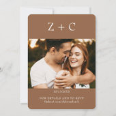 チョコレートブラウン秋の結婚式招待状 招待状 (裏面)