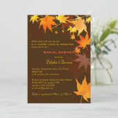 チョコレートブラウン秋メープルブライダルシャワー 招待状 (スタンド正面)