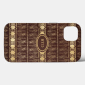 チョコレートブラウン金ゴールドボヘミアンモノグラム抽象芸術 Case-Mate iPhoneケース (裏面 (横))