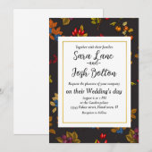 チョコレートブラウン2の秋の実 招待状 (正面/裏面)