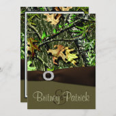 チョコレートブラウン ハンティングカモ ウェディング 招待状 (正面/裏面)