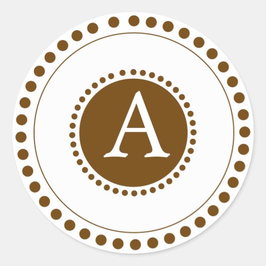 チョコレートブラウン – パーソナライズされた封筒用シール ラウンドシール (正面)