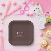 チョコレートブラウン フォーマル イベント テーマ ウェディング ペーパープレート (パーティー)