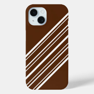 チョコレートブラウン(白いストライプチョコレート) iPhone 15ケース