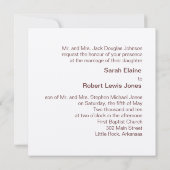 チョコレートブラウン&金ゴールドミニマル招待状 招待状 (裏面)