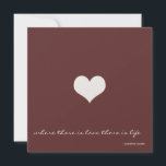 チョコレートブラウン&金ゴールドミニマル招待状 招待状<br><div class="desc">このミニマルなチョコレートブラウンと金ゴールド結婚式招待状のすべての文字は完全にカスタマイズ可能である。よりもしミニマルな外観が必要な場合は、ハートイメージも削除できる。正面の引用文は「愛のあるところに命がある」と言う。 でも好きな引用文は何でも使える。パーソナライズ・オプションで変更する。また、背景色とフォント色は、オプションを使用して任意の色に変更でカスタマイズきます。この招待は金属金ゴールド紙のプリントに設定さ与えれ、輝く外観。これを行もしわない場合は、[招待オプション]の紙の種類を変更する。紙もしの種類を変更すると、チョコレートブラウンが選択した紙の色と組み合わされる。</div>