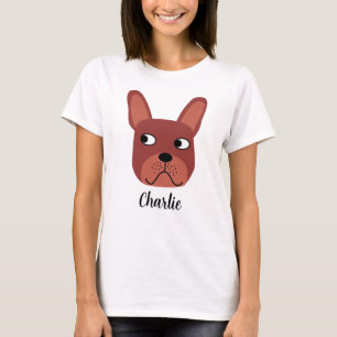 チョコレートブルフランスのドッグパーソナライズされた Tシャツ