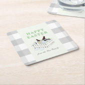 チョコレートブンニエッグイースター紙コースター スクエアペーパーコースター (アングル)