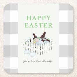 チョコレートブンニエッグイースター紙コースター スクエアペーパーコースター