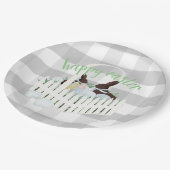 チョコレートブンニエッグググレーイースター紙プレート ペーパープレート (アングル)