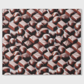 チョコレートプラリンのシームレスなパターン ラッピングペーパー (フラット)