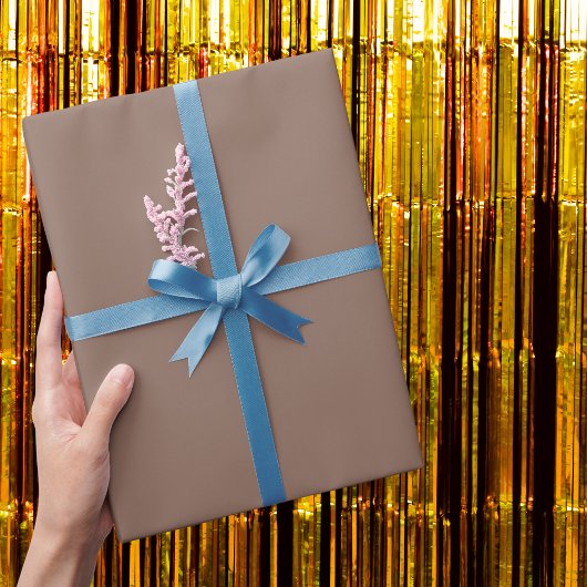 チョコレートプリン無地のカラー ラッピングペーパー