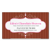 チョコレートベイクショップブラウンストライプの連絡リマーナー マグネット名刺 (正面)
