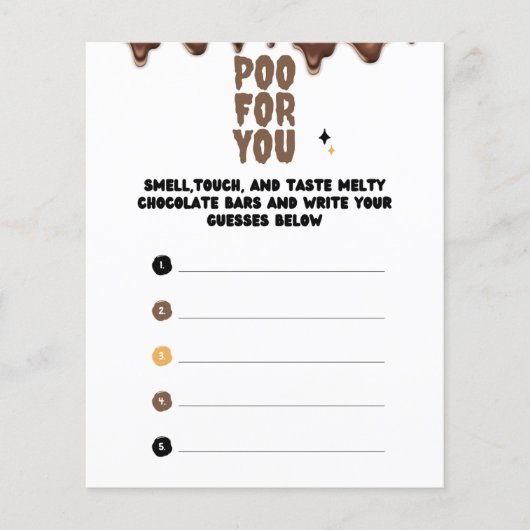 チョコレートベビーシャワーゲームを推測 (正面)