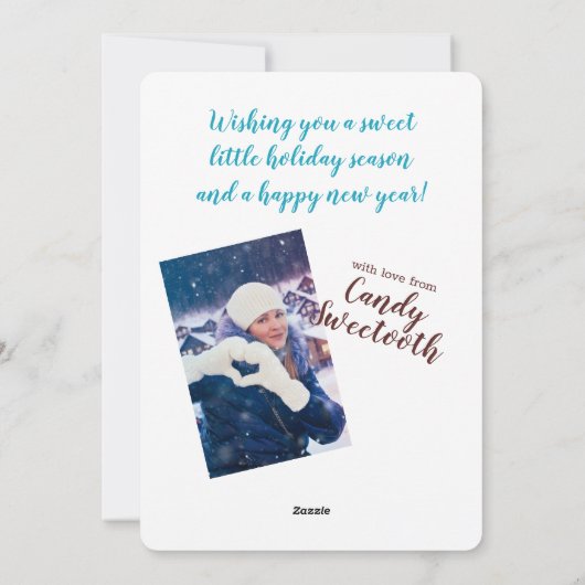 チョコレートペパーミントクリスマスフォトパーソナライズされたー シーズンカード (裏面)