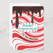 チョコレートペパーミントクリスマスフォトパーソナライズされたー シーズンカード (正面/裏面)