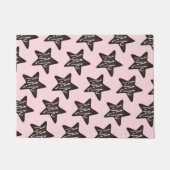 チョコレートペパーミントスターピンクのクリスマスクッキー ドアマット (正面)