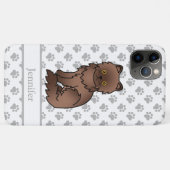 チョコレートペルシャ風かわいいキャラクター猫 & 名前 Case-Mate iPhoneケース (裏面(横))