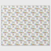 チョコレートホワイトラブラドール犬誕生日 ラッピングペーパー (フラット)