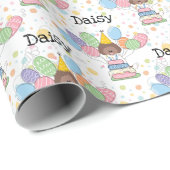 チョコレートホワイトラブラドール犬誕生日 ラッピングペーパー (ロールコーナー)