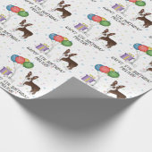 チョコレートボストンテリアマンガードッグ – 誕生日 ラッピングペーパー (角)